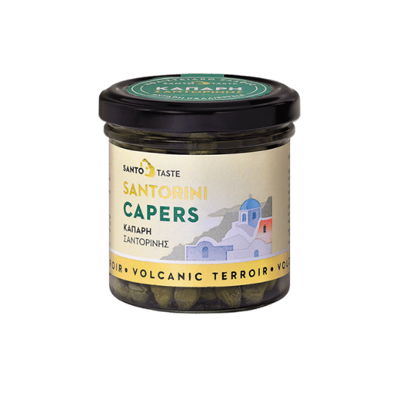 Kapern wild aus Santorini in Essig (150g) Santo von Santo bei Araxxon  - Hochwertiges griechisches Produkt.   Kapern wild aus Santorini in Essig (150g) Santo από Santo στο Araxxon  - Αυθεντικό ελληνικό προϊόν.